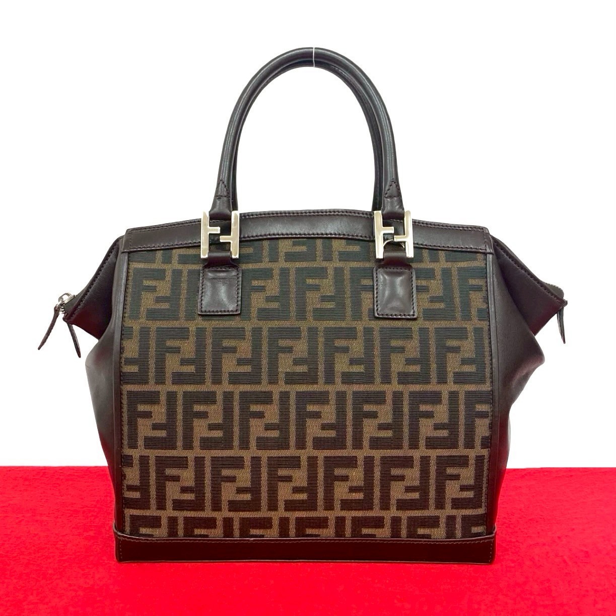 Borsa a mano modello FENDI Zucca FF pelle tela marrone 45150