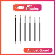 Artdone Nail Dotting Tools 6PCS Double-ended Nail Art Brushes Kit Nail Art Gel P
