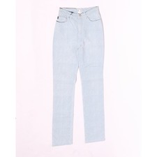 2000s Cavalli Jeans Light Blue Snakeskin Jeans Size S W28