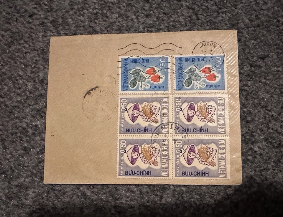 RARO VIETNAM SUR 1971 CUBIERTA DE NGUYEN BAO TUNG PHAN RANG MATASELLOS Foto 3 de 3