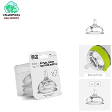 BPA-Free Silicone Nipple, 2 Count - Designed for Thicker Fluids Safe Feeding