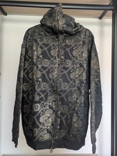 Zip Hoodie, Herren, Schwarz, Goldener Allover...