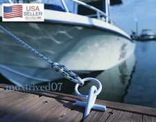 Portable Dock Cleat T-Bar with O-Ring Marine Fender Rope Ring Timber Anchor Boat