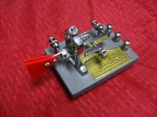 Vibroplex Telegraph Key red Triangle Paddle S/N 70027 morse code ham keyer