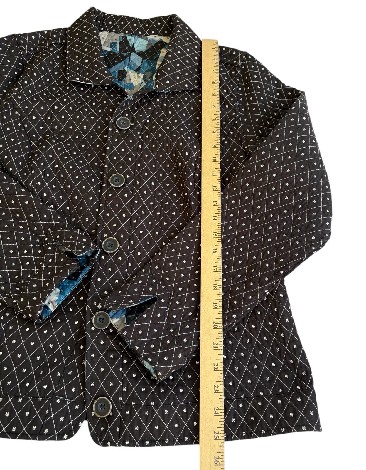 Handmade Reversible Quilted Button Jacket Size Lg… - image 8