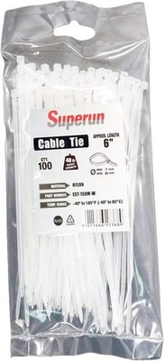 Superun Clear Zip Ties 6 Inch, 40 Lbs Tensile Strength Wire 6 White 