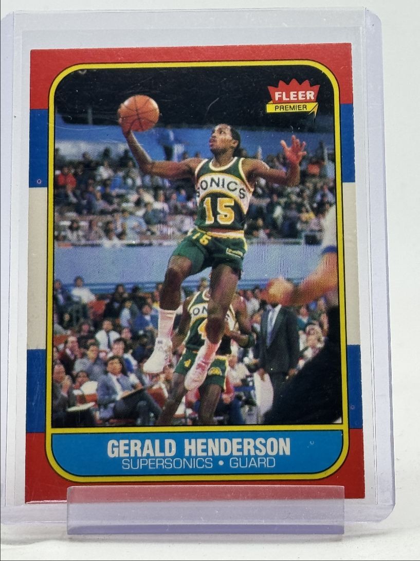 GERALD HENDERSON 1986-87 FLEER PREMIER BASKETBALL SUPERSONICS #45 A Q3562