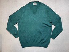 Marks and Spencer M S Extra Fine Lambswool Crew Neck Jumper Green Mens size XL
