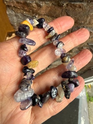 Blue John Stein Fluorit Kristall Armband Chips Castleton Derbyshire Treak Cliff