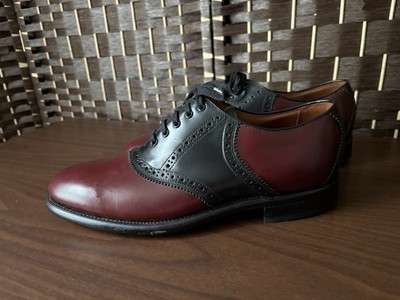 Vintage Bostonisn Classics Two-Tone Saddle Oxfords Derby Shoes 8 D/B Burgundy