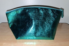 Metallic green makeup cosmetic bag