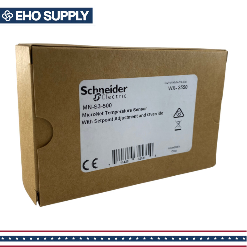 New Schneider MN-S3-500 MicroNet Sensor w/ Setpoint Adjustment & Override HVAC