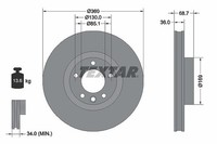 Textar 2X Bremsscheibe Links+Rechts Vorne U.A. FüR Porsche, Vw
