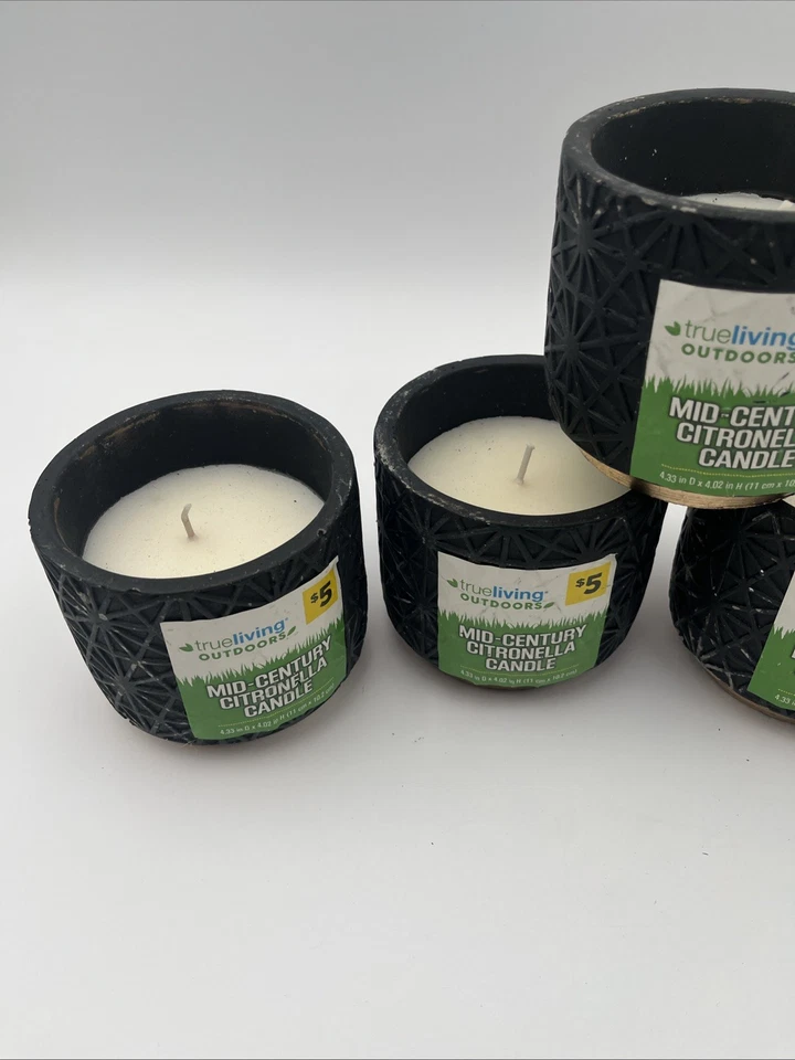 Black Citronella Candle 5 Pack - Image 4 of 4