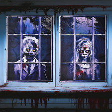 Halloween Deko Gruselig Fensterbilder 3D Vorhang Outdoor Innen