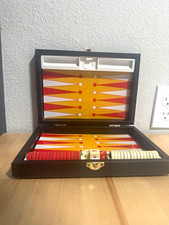 Magnetic Backgammon Travel Board Game Set, Folding Case, Complete, Age 8 