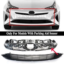2xFront Bumper Face Bar Grille Assembly W/Sensor Hole For Toyota Prius 2016-2018