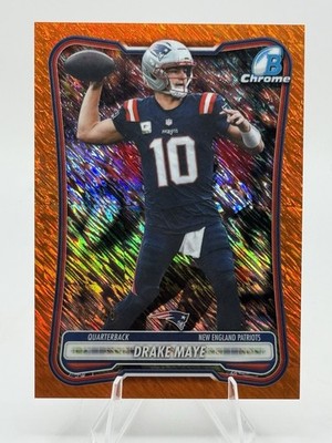 🔥 2026 Bowman Chrome Drake Maye - Orange Shimmer Refractor /25 - Patriots