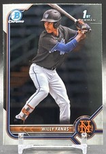 2022 Bowman Chrome #BCP-196 Willy Fanas New York Mets 1st Bowman