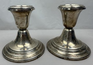 Pair of Gorham Weighted Sterling Silver Candleholders 948 marked "STERLING"