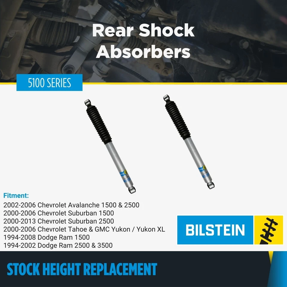 Bilstein Pair of Rear B8 5100 Shocks for 2000-2006 Chevrolet Tahoe & GMC Yukon Foto 2 de 4