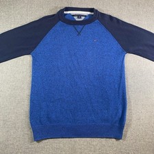 Tommy Hilfiger Kids Blue Raglan Sleeve Sweater Size L G 16 18 Cotton