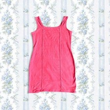 Wild Fable Women's Large Hotpink mini bodycon dress square neckline stretchy