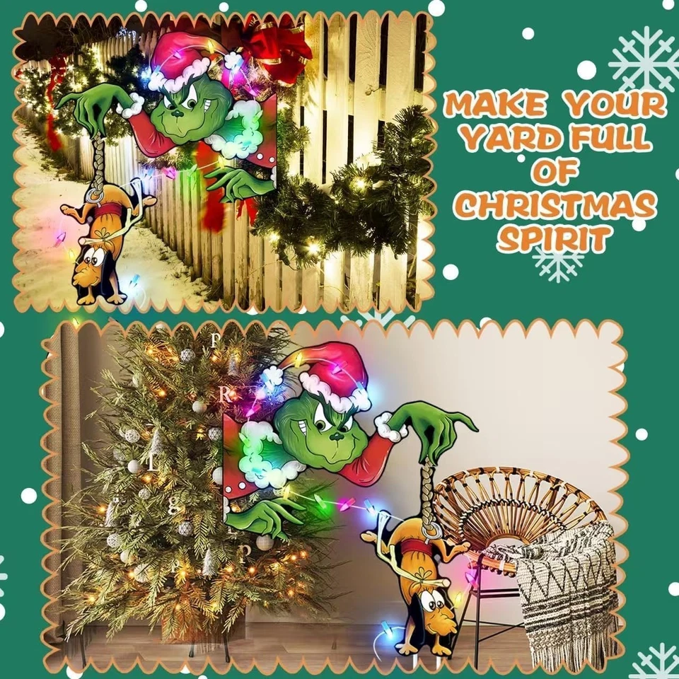 Christmas Fence Decorations Outdoor - 3Pcs Light up Christmas Yard Decorations - Image 4 of 4