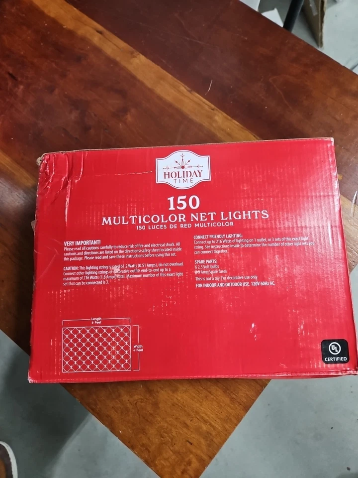 Holiday Time Multicolor Net Lights 150 Count Green Wire 6' X 4’ Bushes - Image 4 of 4