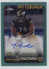 2024 Topps Chrome Rookie Aqua Refractor /199 Troy Fautanu #RA-TFA Auto 1co7