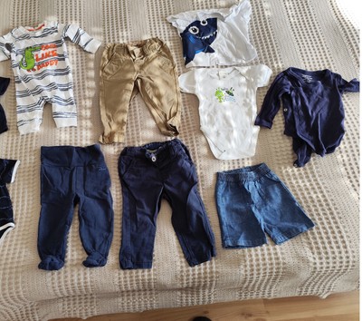  Jungen KleidungPaket--56+62+68--8 Teile-Hosen, Bodys, T-Shirt, Schlafanzug 
