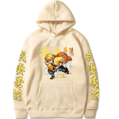 Demon Slayer Men Women Hoodies Kamado Agatsuma Zenitsu Printed Hooded Y2k Plus S - Foto 22 di 49