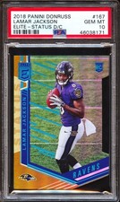 2018 Panini Elite Lamar Jackson RC Die Cut Status Rookie #/24 PSA 10 Pop 4