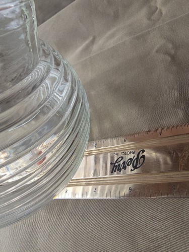 Vintage Anchor Hocking Manhattan Clear Ribbed Ball Pitcher 24 Oz GUC - Picture 10 of 12