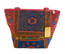 Vintage Ermo Collection Glass Seed Beads Flowered Vibrant Bag Purse Handbag NWT