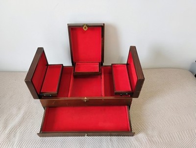 Vintage Hand Made Sankyo Japan Wooden Jewellery Box  Collectible