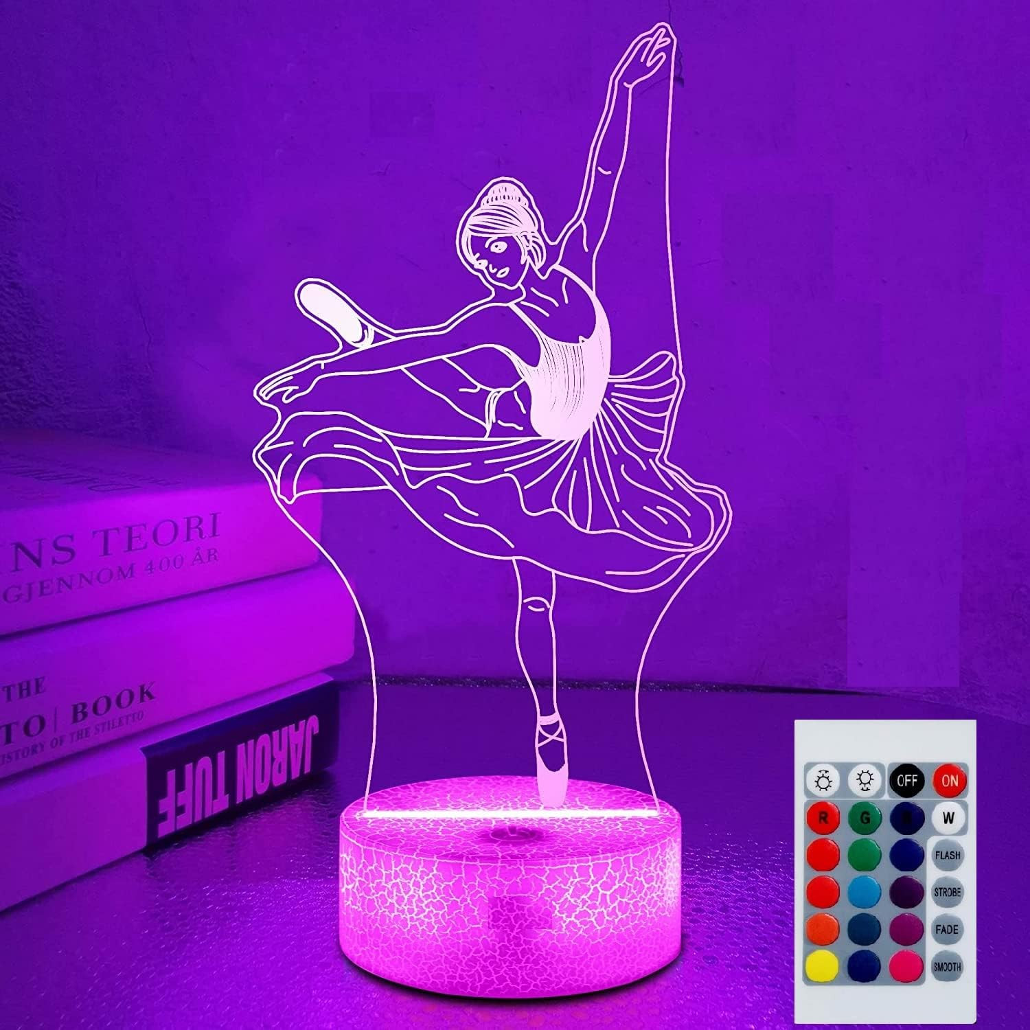 Luce notturna 3D con telecomando a 16 colori Luce d'atmosfera creativa per bambini Sorgente luminosa a LED Regalo di Natale-Shrek Arte astratta