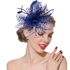 Fascinators Hats 20s 50s Hat Pillbox Hat Cocktail Tea Party Headwear with Vei...