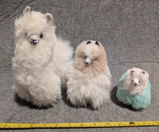 Real Alpaca Fur White Cream Plush Stuffed Animal Llama Lot Peru READ