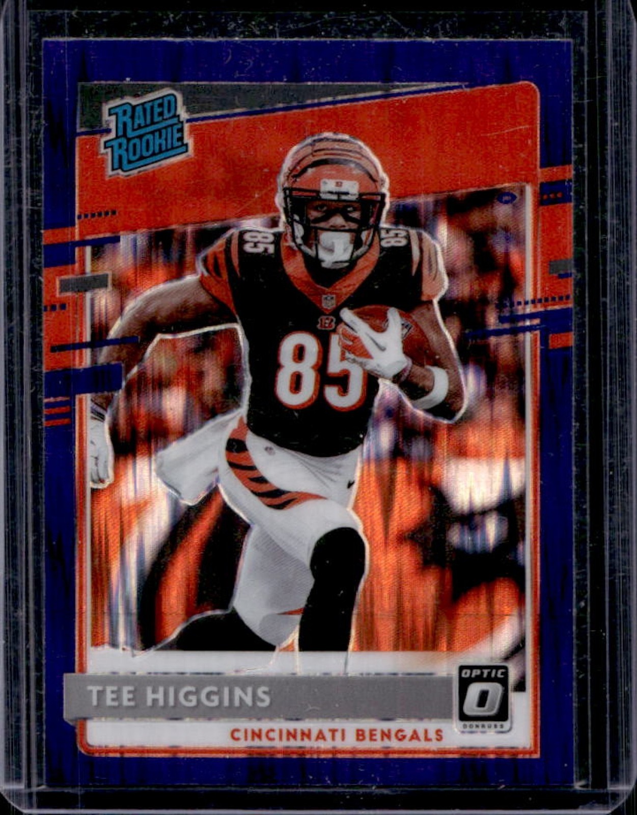 2020 Donruss Optic Tee Higgins Purple Shock Prizm Rookie RC #160 Bengals