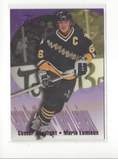 1994-95 Flair Center Spotlight #6 Mario Lemieux Penguins