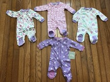 New Gerber Love Your 1nesies 4-Pack Sleep 'N Play Footies Newborn 5-8lbs (E18)