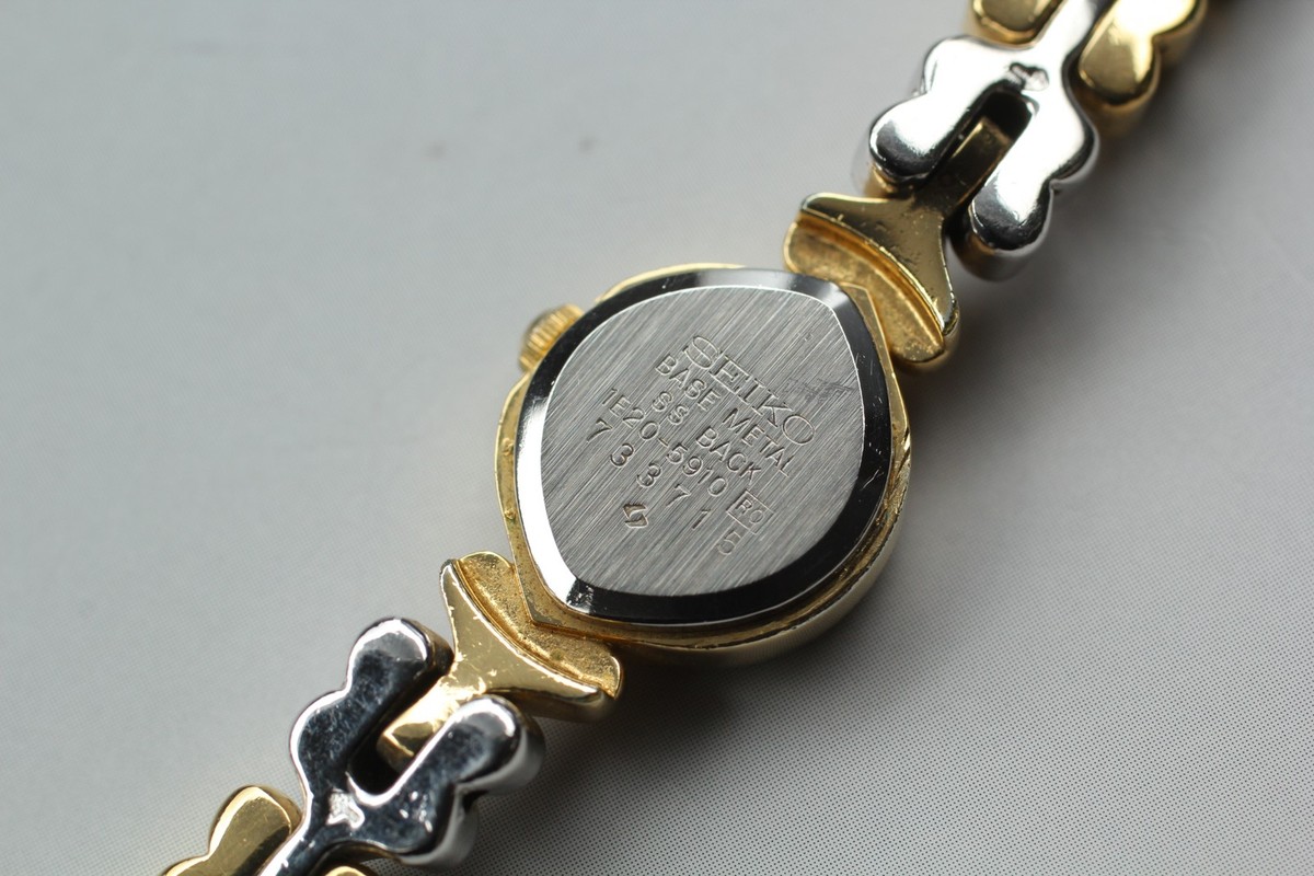 Vintage 1977 [N MINT] New Batt SEIKO 1E20-5910 Gold bracelet