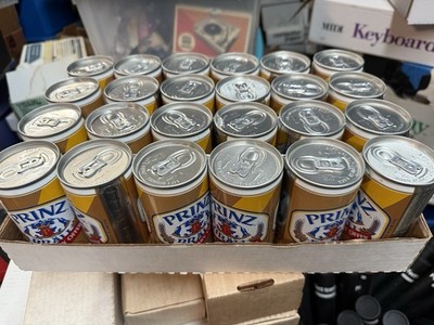 Prinz Brau Beer Cans 12 Ounce Lot Of 24 Empty AIR Cans Vintage RARE Steel