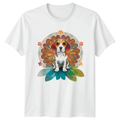 Beagle Hund Mandala Art Bohemian T-Shirt Hippie Boho Hundeliebhaber