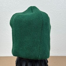 ZARA Unisex Green Ribbed Knit Beanie Hat Size M Cotton Blend Warm Cozy Winter