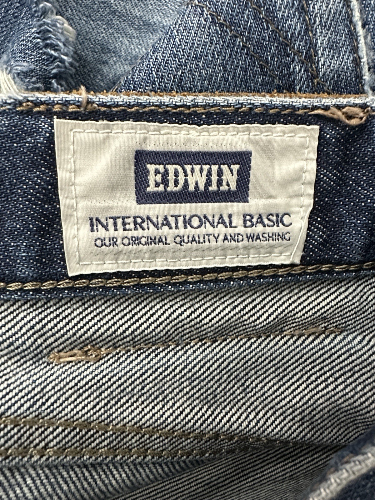 EDWIN International Basic 403 Cut Off Denim Short… - image 3