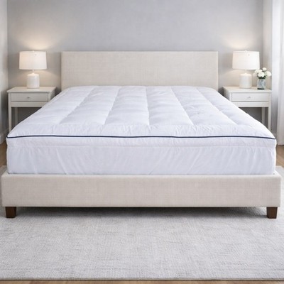 Matratzenauflage 5 cm Kastengenäht - weiches Hohlfaser Spannbettlaken, Double/King