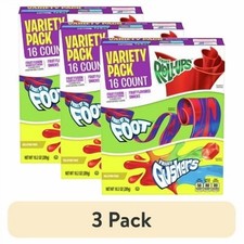 3 Pack Fruit by the Foot and Gushers Snacks Variety Pack 16 Count 10.2 oz