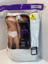 Fruit Of The Loom Men’s L 36-38 6 Tag Briefs Underwear In Package 2019 White